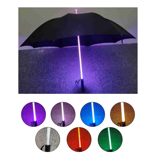 REFLECTIVE STRIPS LED straight UMBRELLA