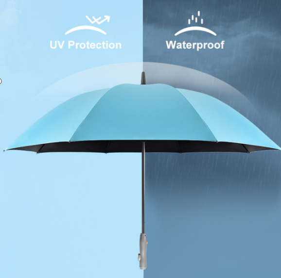27 inches Black PU Coated Summer Cool Fan Spray Water Umbrella