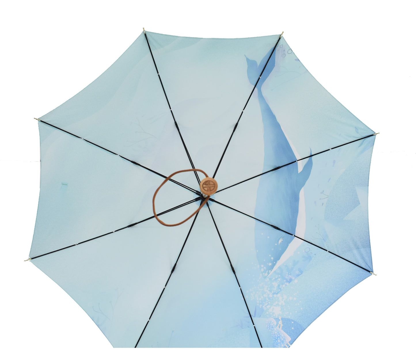 Manual wooden straight umbrella -8ribs