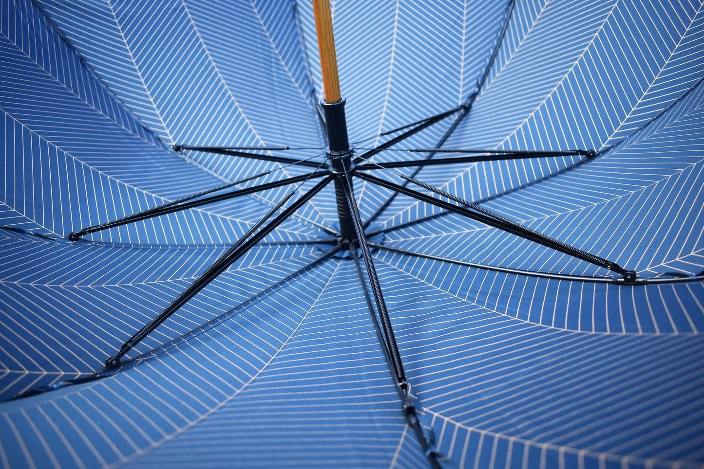 23 inches Auto open Double canopy Straight Umbrella with wood handle