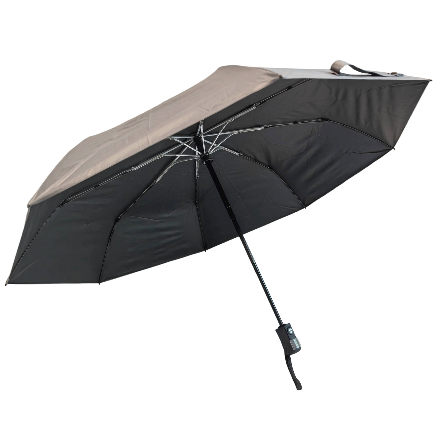 21 inches three folding umbrella with Anti-accidental touch safety cover handle and Towel umbrella bag