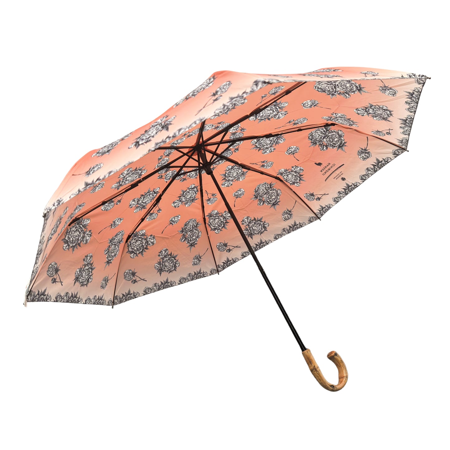 55cm X 8K 3-folding Umbrella Japanese Style Bamboo Handle and Top