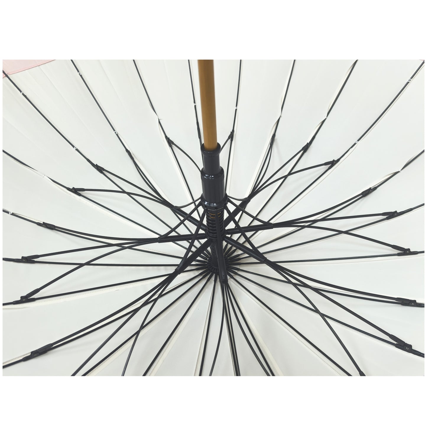 24 Bones Japanese Style Straight Umbrella Automatic Open with High Quality Wood Handle and Strong Windproof Frame