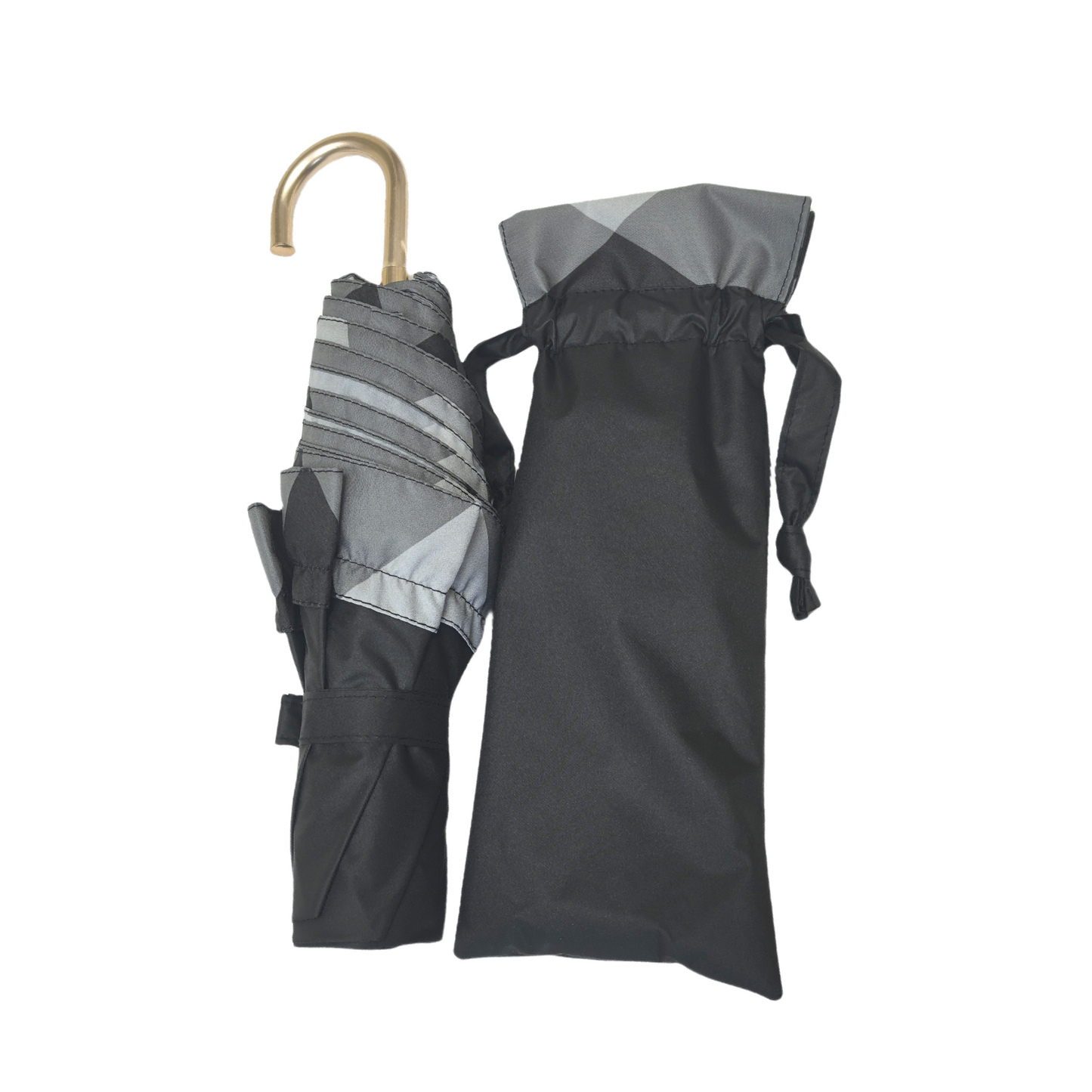 Japanese Style 50cm X 6ribs 3-Folding Umbrella with Black Pu Coating and Lace for Sunny and Rainy