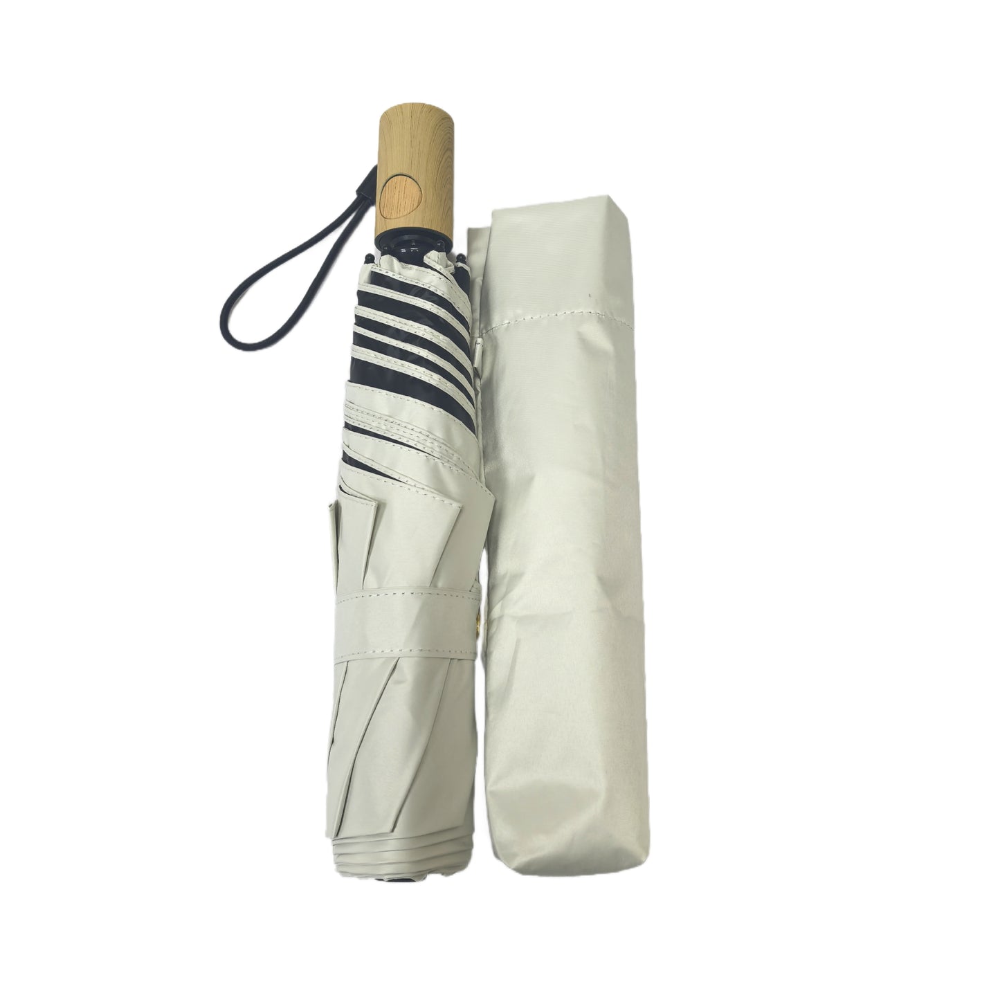 Japanese Style Automatic Three Folding Umbrella with UV Protection and Windproof Frame for Sunny and Rainy