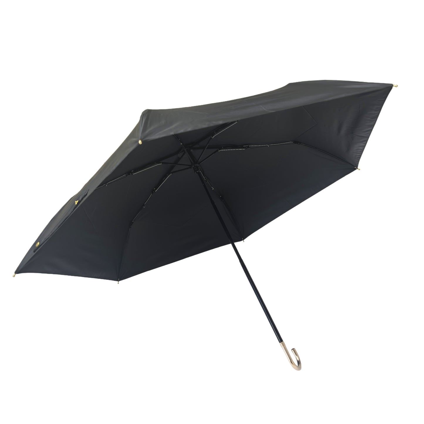 Japanese Style 50CM Three-Folding Umbrella with Black Pu Coating UV Protection for Sunny and Rainy