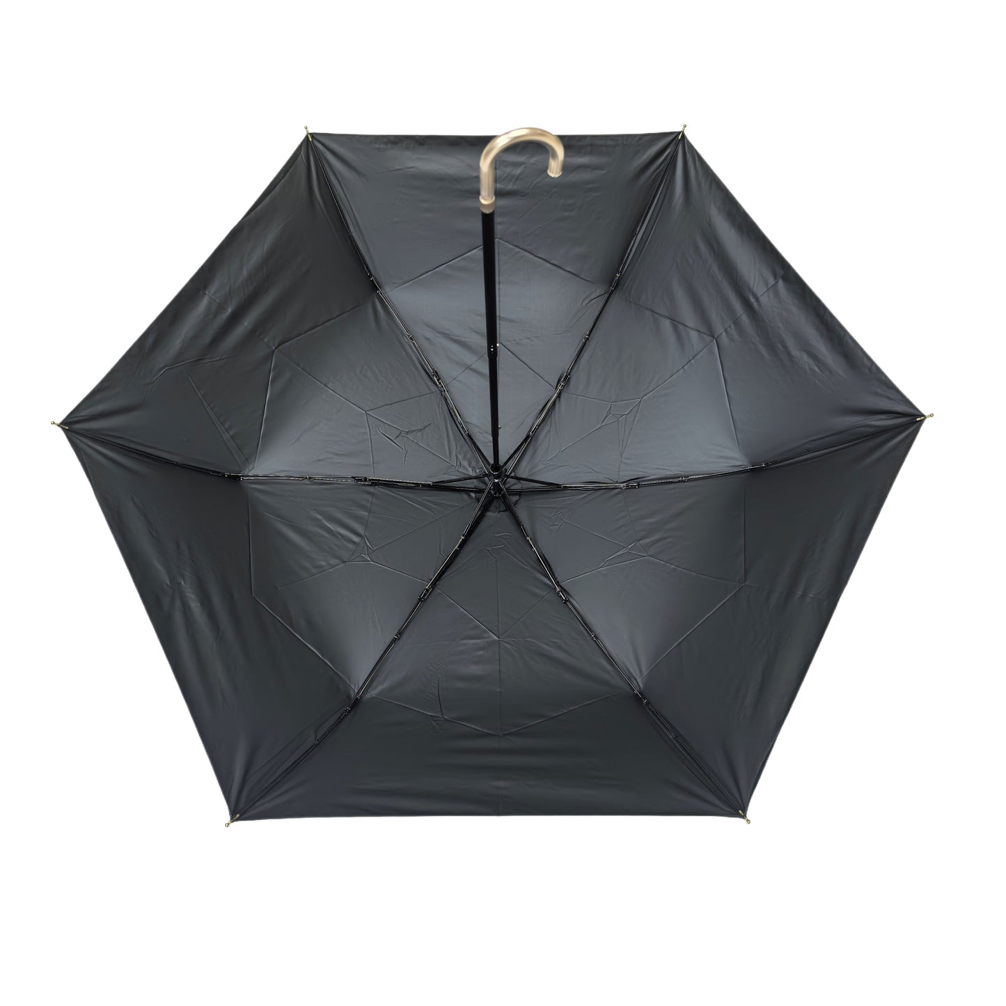 Japanese Style 50CM Three-Folding Umbrella with Black Pu Coating UV Protection for Sunny and Rainy
