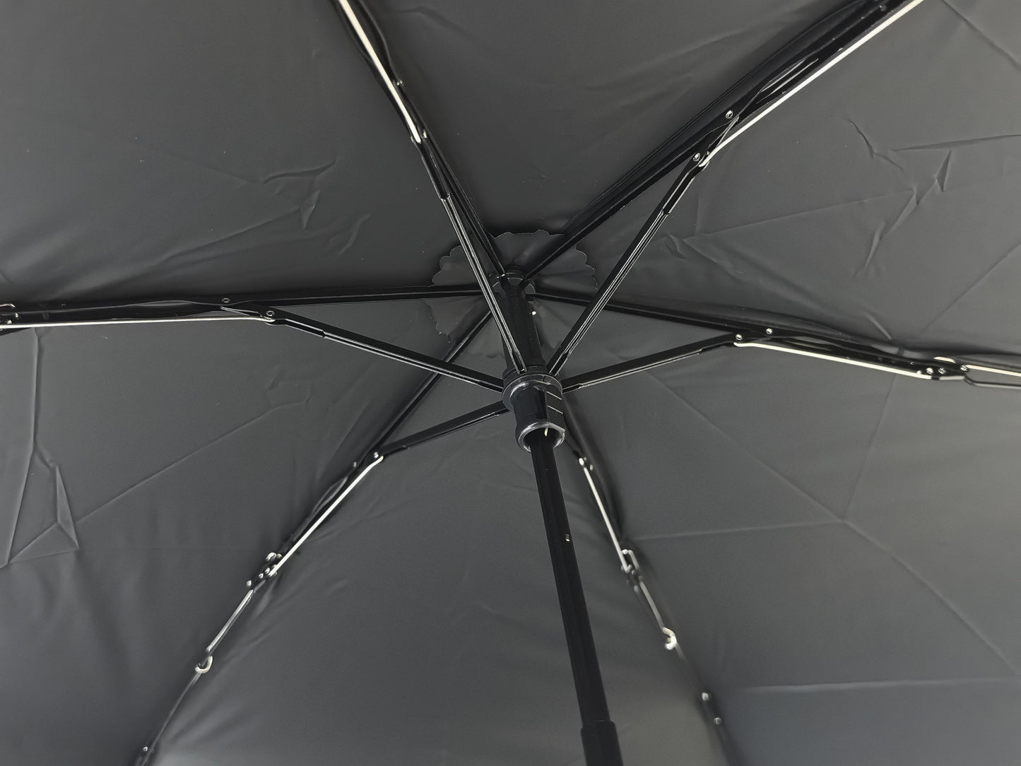 Japanese Style 50CM Three-Folding Umbrella with Black Pu Coating UV Protection for Sunny and Rainy