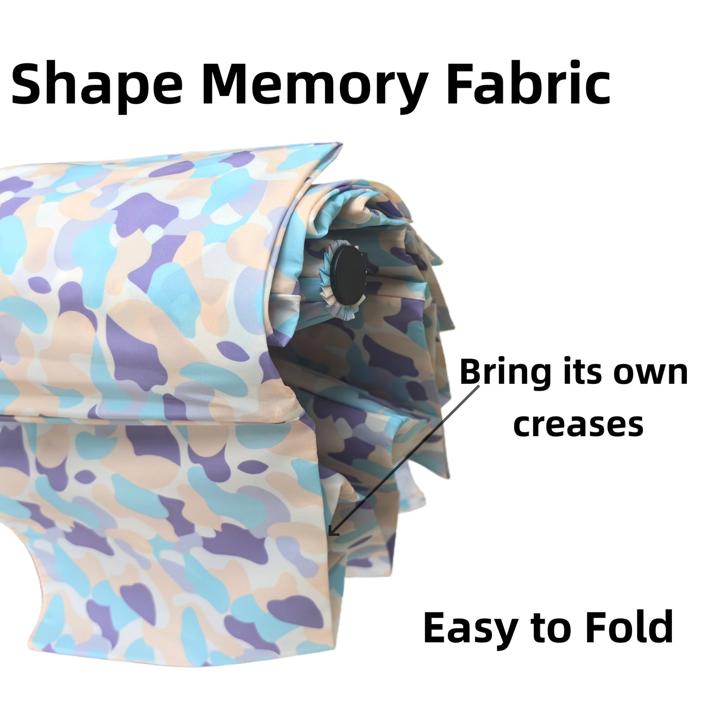 Three Folding Umbrella with Shape Memory Fabric with UV Protection and Strong Windproof Frame