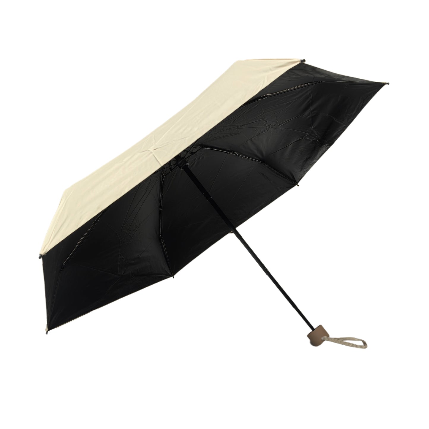 Five Folding Mini Pocket Umbrella with Black Pu Coating and Windproof Frame for Sunny and Rainy Customizable