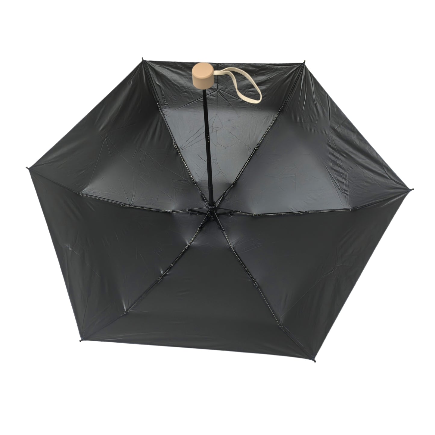 Five Folding Mini Pocket Umbrella with Black Pu Coating and Windproof Frame for Sunny and Rainy Customizable