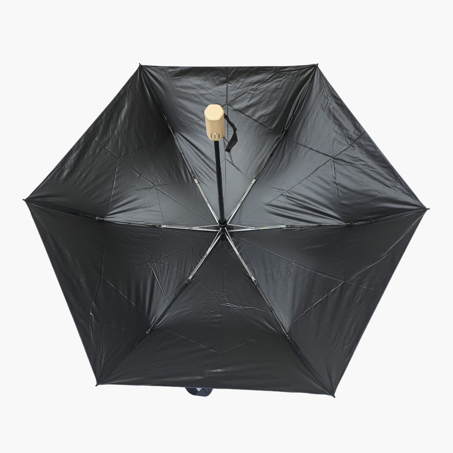 Three Folding Safety Automatic Umbrella with Black Pu Coating and Windproof Frame for Sunny and Rainy Customizable