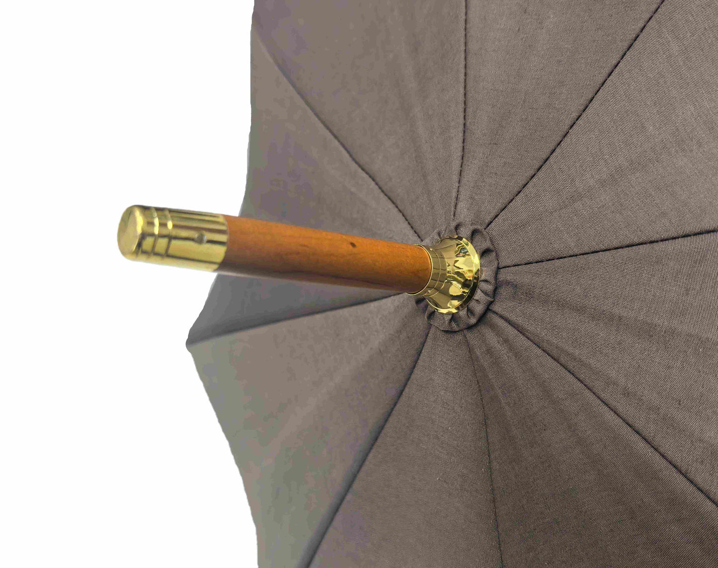 23 Inch Straight Umbrella Luxury One-piece Wooden Shaft High Quality with Wood Handle and Strong Windproof Frame