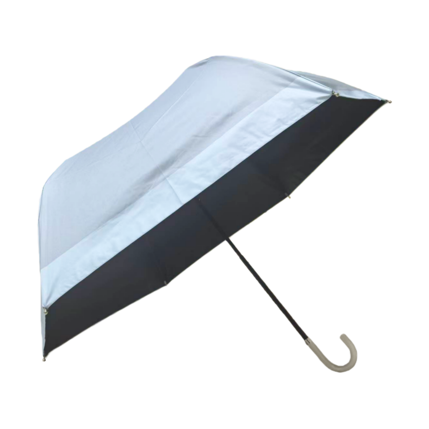 Three Folding Apollo Dome Shape Umbrella with Strong Windproof Frame and Black Uv Coated Customizable
