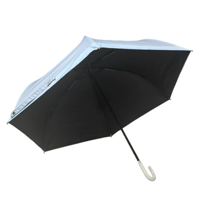 Three Folding Apollo Dome Shape Umbrella with Strong Windproof Frame and Black Uv Coated Customizable