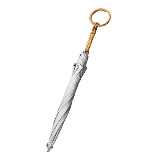 Japanese Style Straight Custom Umbrella 45CM with Black UV protection Coated and Windproof Frame Easy to Carry Bamboo Handle