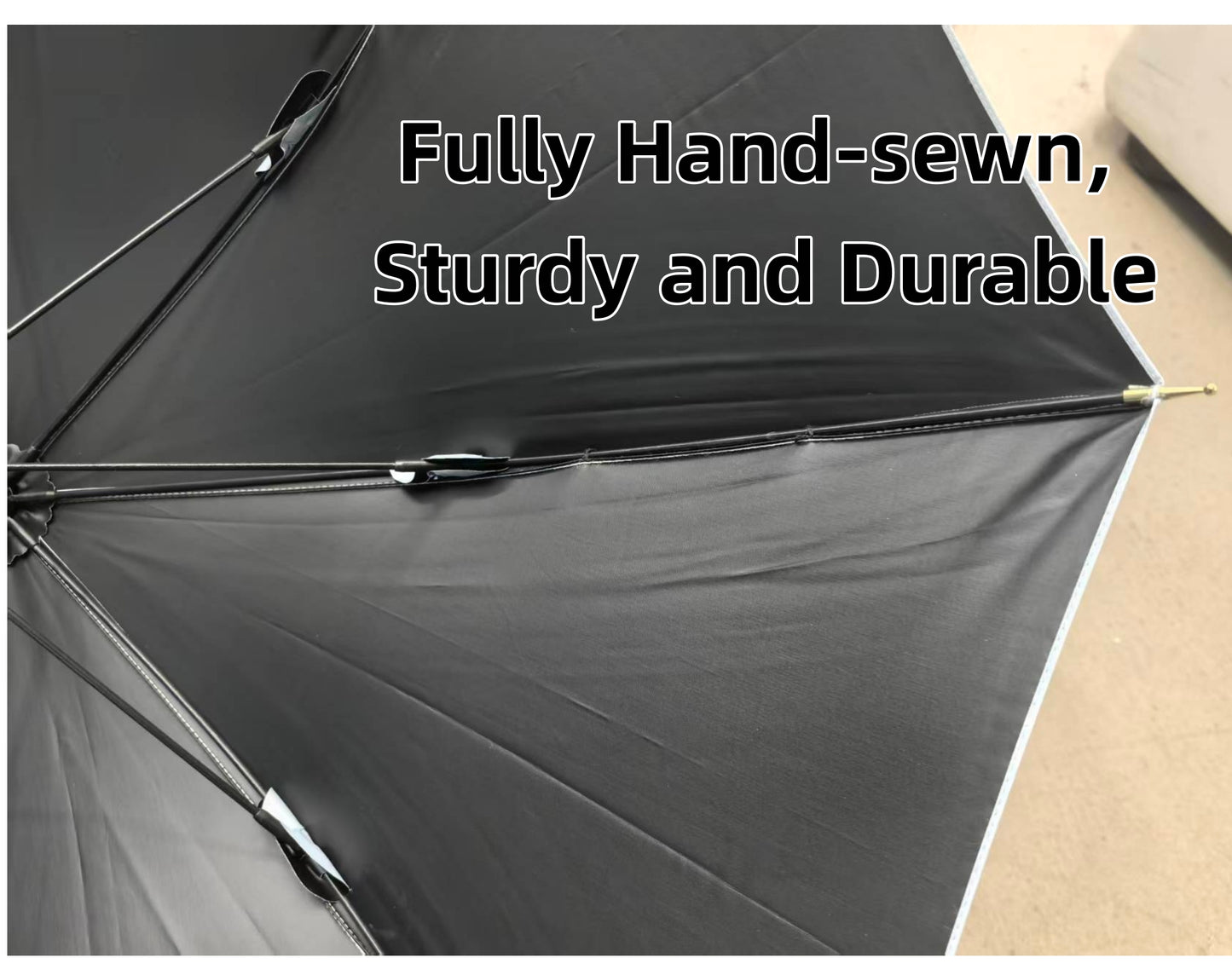Japanese Style Straight Custom Umbrella 45CM with Black UV protection Coated and Windproof Frame Easy to Carry Bamboo Handle