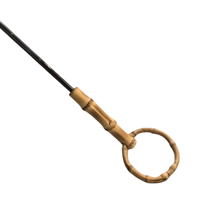 Japanese Style Straight Custom Umbrella 45CM with Black UV protection Coated and Windproof Frame Easy to Carry Bamboo Handle