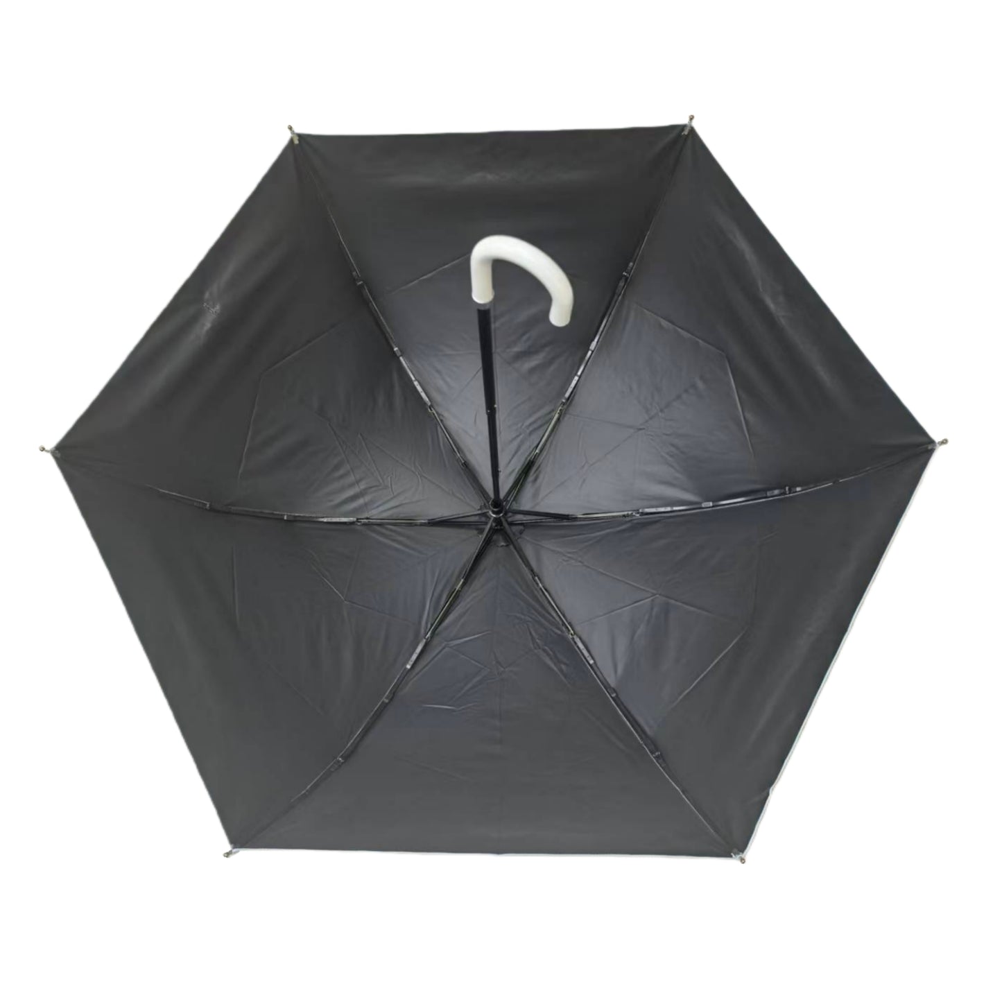 Three Folding Apollo Dome Shape Umbrella with Strong Windproof Frame and Black Uv Coated Customizable