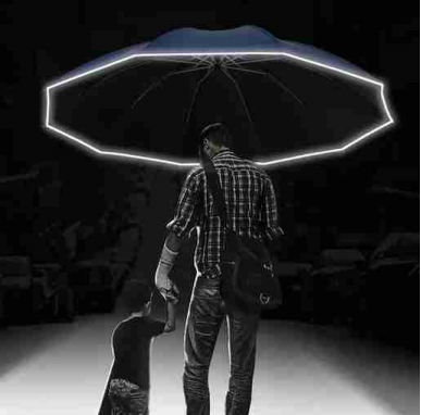 REFLECTIVE STRAP FLASHLIGHT LED FOLDING UMBRELLA