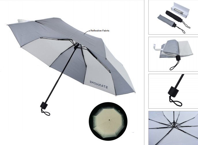 21" Night reflection Manual open 3 fold Umbrella