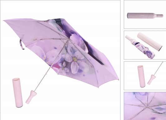 21"Manual Open Three fold Bottle Shape Umbrella