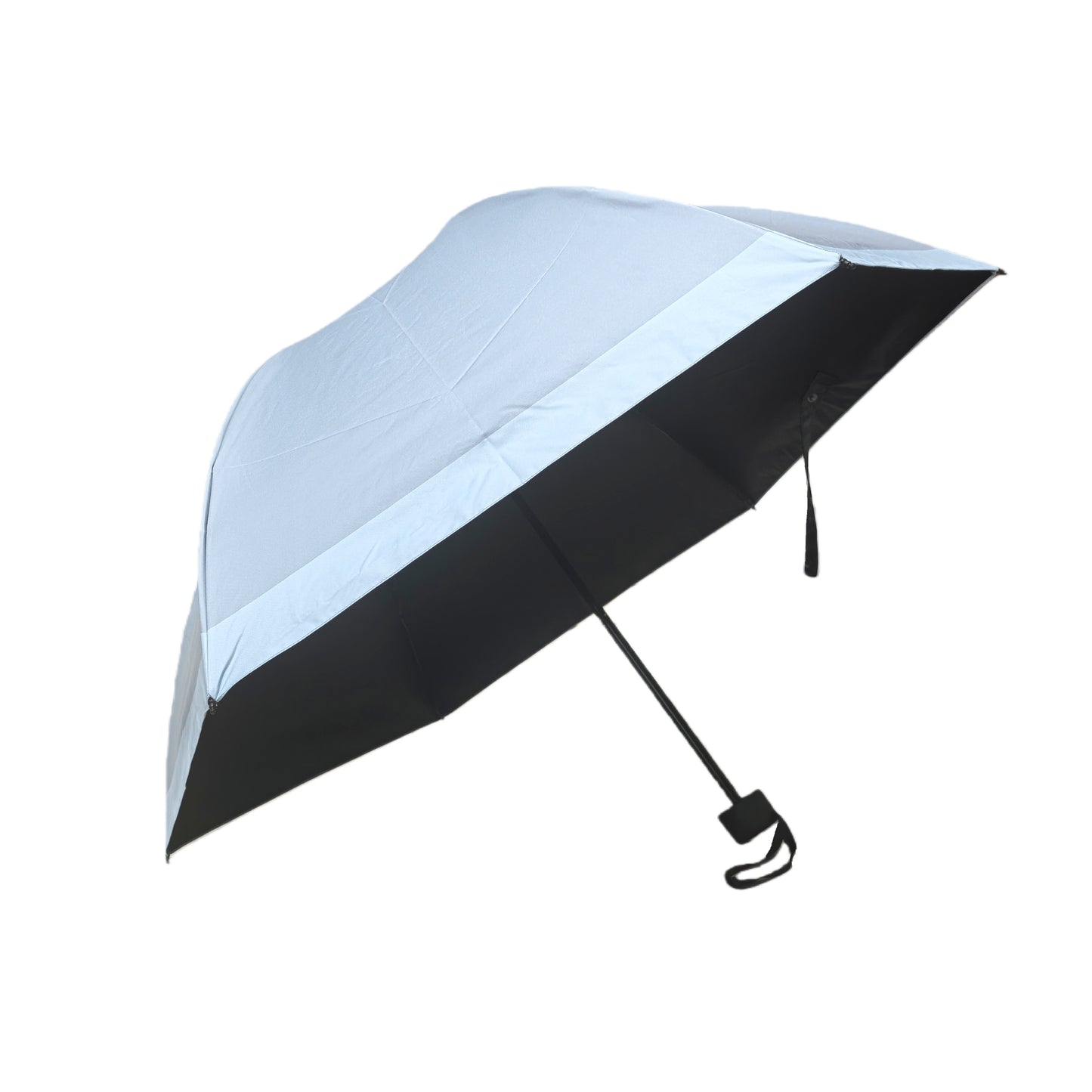 Japanese Style Three Folding Reverse Umbrella  Apollo Dome Shape with Strong Windproof Frame and Black UV Coating Customizable