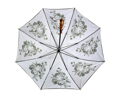 Double layer straight umbrella with bamboo handle