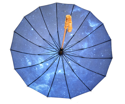 strong windproof 16ribs umbrella with eco-friendly bamboo handle