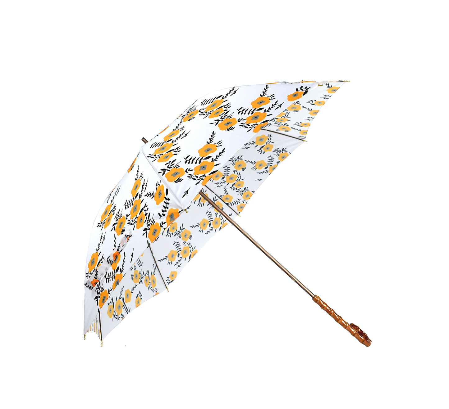 aluminium frame Long-ribbed straight Umbrella with bamboo handle