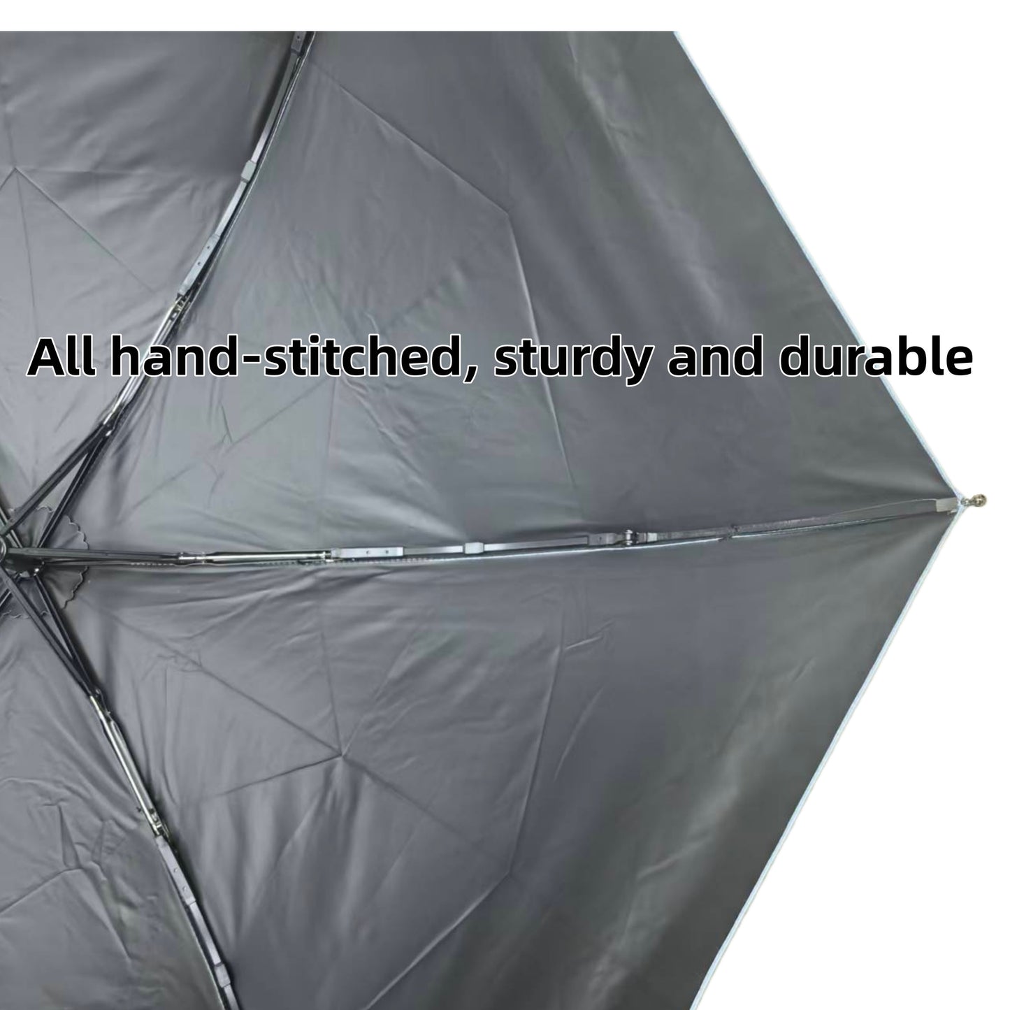 Three Folding Apollo Dome Shape Umbrella with Strong Windproof Frame and Black Uv Coated Customizable