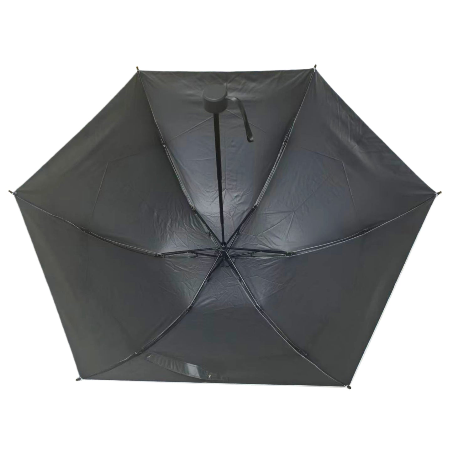 Japanese Style Three Folding Reverse Umbrella  Apollo Dome Shape with Strong Windproof Frame and Black UV Coating Customizable