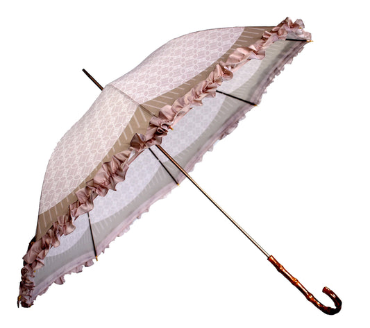 Princess style crook bamboo handle umbrella