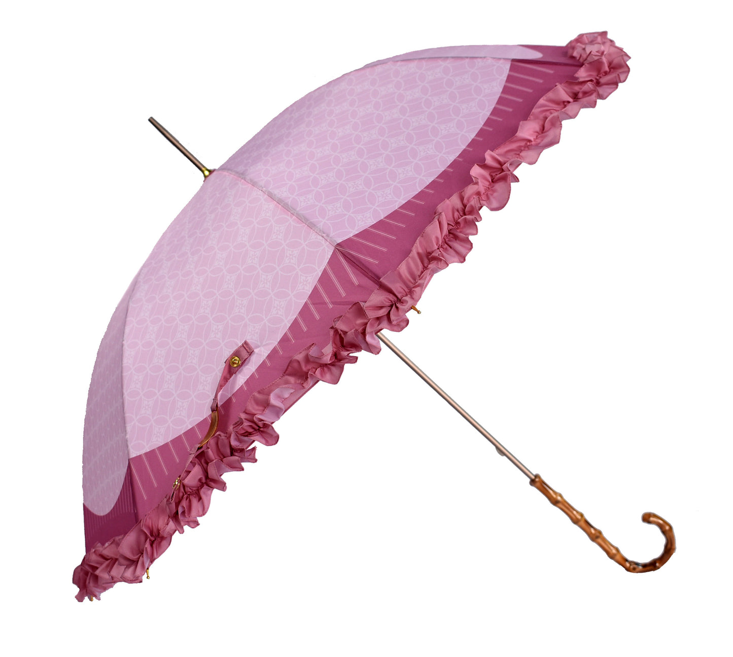 Princess style crook bamboo handle umbrella