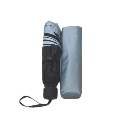 Japanese Style Three Folding Reverse Umbrella  Apollo Dome Shape with Strong Windproof Frame and Black UV Coating Customizable