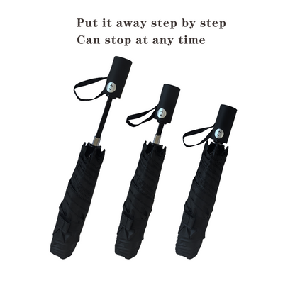 50cm X 5K Super-light 3-folding Umbrella Safety Easy Close Handle with Black Pu