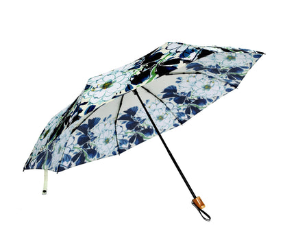 Natural bamboo handle folding Parasol umbrella