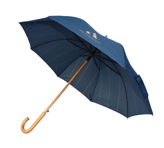 23 inches Auto open Double canopy  Straight Umbrella with wood handle