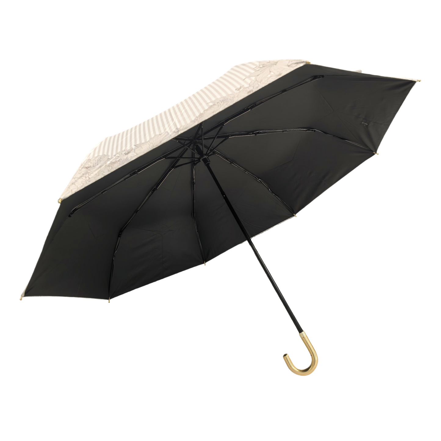 21 inches 8K black pu uv coating lady umbrella with crook handle