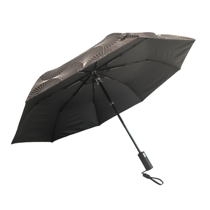 21 inches 3 folding electric umbrella with balck pu coated