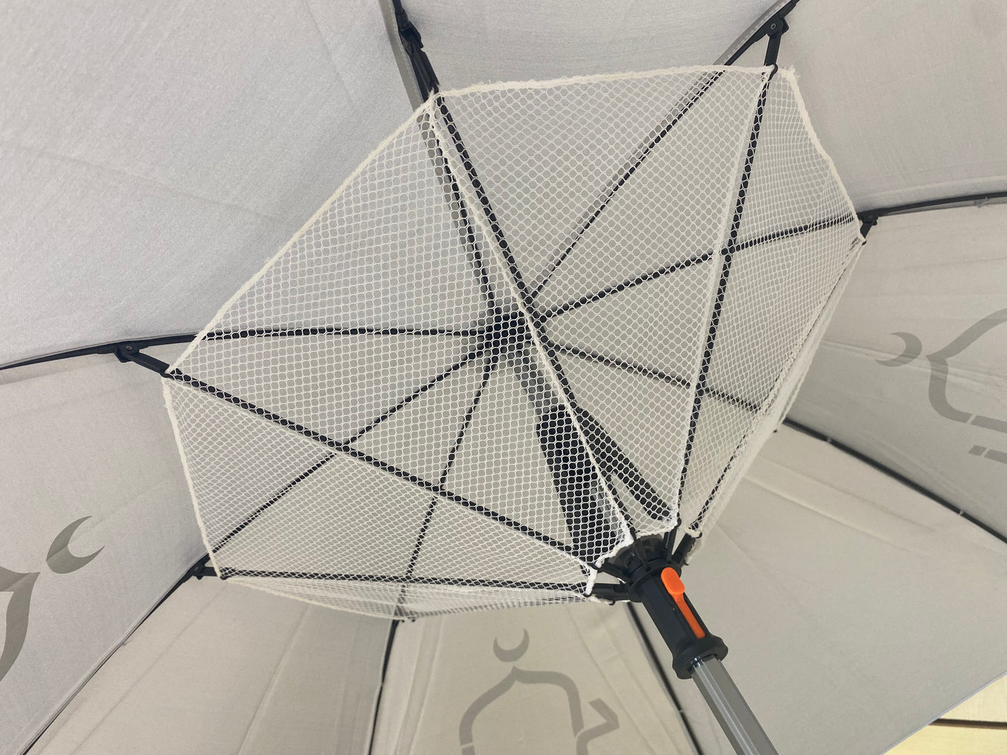 23 inches straight umbrella with fan and spray water