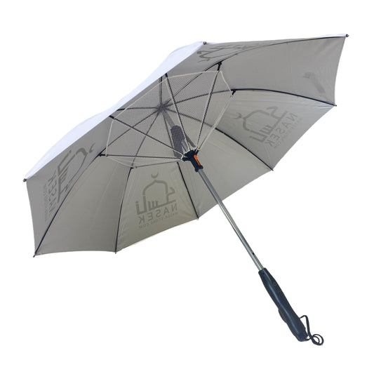 23 inches straight umbrella with fan and spray water