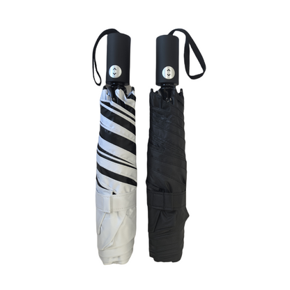 50cm X 5K Super-light 3-folding Umbrella Safety Easy Close Handle with Black Pu