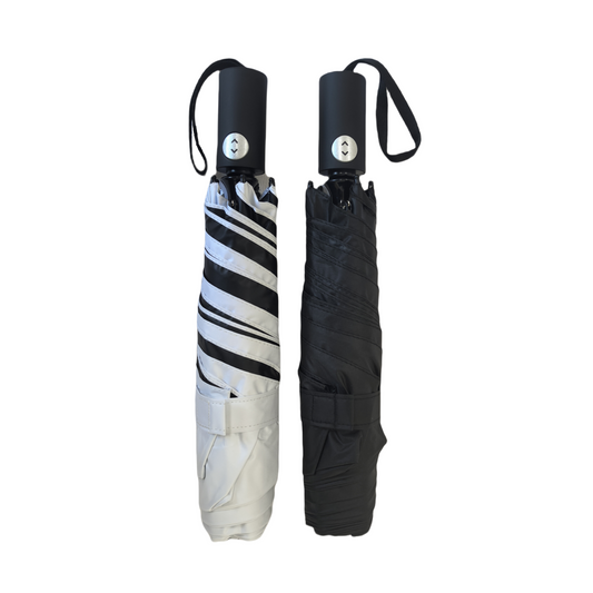 50cm X 5K Super-light 3-folding Umbrella Safety Easy Close Handle with Black Pu