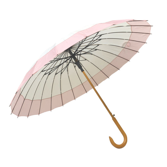 24 Bones Japanese Style Straight  Umbrella Automatic Open with High Quality Wood Handle and Strong Windproof Frame