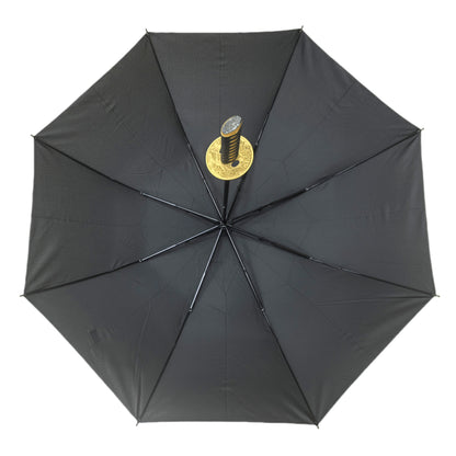 Two Section Folding Japanese Style Katana Umbrella with Strap Cover and Super Windproof  Factory Wholesale