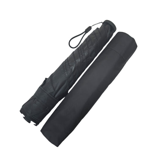 ultra-light 55cm x 5k three-folding umbrella with black pu coating for both sunny and rainy