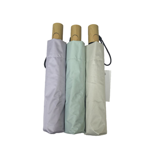Japanese Style Automatic Three Folding Umbrella with UV Protection and Windproof Frame for Sunny and Rainy