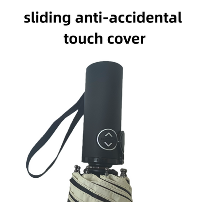Three Folding  Automatic Umbrella with Shape Memory Uv Coated Fabric Anti-rebound Safety Easy to Close Shaft