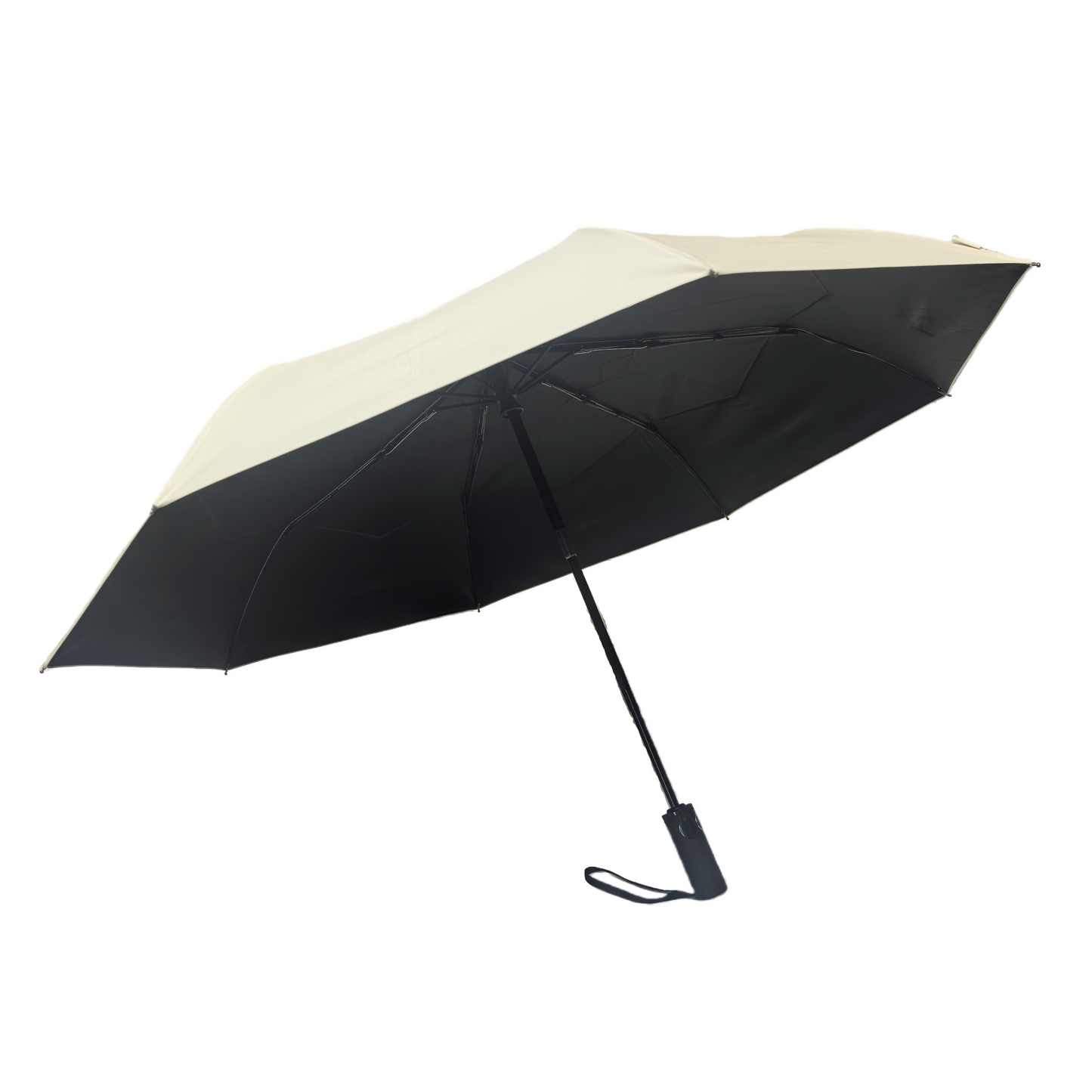 Three Folding  Automatic Umbrella with Shape Memory Uv Coated Fabric Anti-rebound Safety Easy to Close Shaft